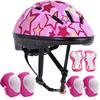 Asslen Kids Bike Helmet Suitable for Ages 3-8 Years Boys Girls, Adjustable Toddler Helmet with Knee Elbow Pads Wrist Guards Sports Protective Gear Set for Bike Bicycle Skateboard Scooter-Pink view 1