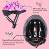 Asslen Kids Bike Helmet Suitable for Ages 3-8 Years Boys Girls, Adjustable Toddler Helmet with Knee Elbow Pads Wrist Guards Sports Protective Gear Set for Bike Bicycle Skateboard Scooter-Pink view 3