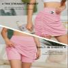 Cakulo Athletic Skorts for Woman Drawstring Knee Length Swim Golf Tennis Skirts Pocket Casual High Waist Skirt Light Pink M view 4
