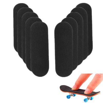 ACFELLE 10Pcs Pre-Cut Fingerboard Grip Tape, 34mmx98mm Pro Mini Finger Skateboards One Step Install Foam Adhesive Stickers Wooden Non Slip Tape (10 Pcs)