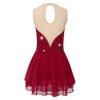 VernLan Kids Girls Shiny Rhinestone Sleeveless Figure Ice Roller Skating Dress Gymnastic Tutu Skirted Leotard Costume Red 6 Years view 2