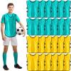 Geyoga 24 Pcs Kids Pinnies Scrimmage Vest Soccer Pinnies Football Youth Jersey Sport Team Vest Basketball Bib for School Boy(Gold, Lake Blue) view 1