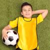 Geyoga 24 Pcs Kids Pinnies Scrimmage Vest Soccer Pinnies Football Youth Jersey Sport Team Vest Basketball Bib for School Boy(Gold, Lake Blue) view 2