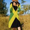 Flare Dress Dress for Womens Summer Top Jamaican Flag Casual V Neck Shift Dress 6XL view 4