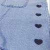 KIDSCOOL SPACE Girls Jeans Shorts,Simple Desgin Heart Printed Summer Denim Shortalls,Light Blue,5-6 Years view 3