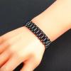 Qiaonitu 10mm/15mm Heavy Men Women Watchband Link Chain Bracelets Hiphop 18K Gold Stainless Steel Watch Chain Strap Bracelet Bangle Wrist Jewelry (Black 15mm, 21cm) view 3