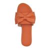 Onlymaker Women's Flats Sandals Bowknots Slip on Twist Bowknots Slide Low Heel Sandals Orange Size 8 view 1
