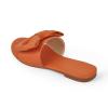 Onlymaker Women's Flats Sandals Bowknots Slip on Twist Bowknots Slide Low Heel Sandals Orange Size 8 view 4