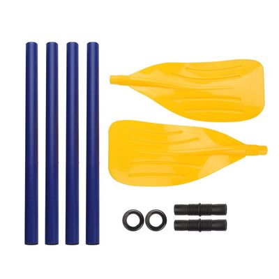 Tiiyee Kayak Paddle, Canoe Paddle Kayaking Oar PVC Detachable Rubber Ribbed Blade Anti Slip Grips Bidirectional Connector for Boating Canoeing Inflatable Paddleboard Fishing Floating Water Sports