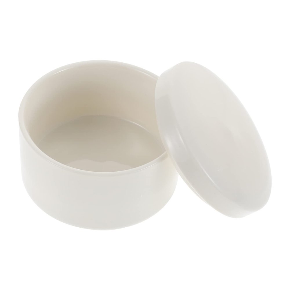 Zerodeko White Ceramic Jewelry Storage Box Round Ring Box with Lid for Small Earrings and Pendants Compact Jewelry Organizer for Bedroom and Home Decor