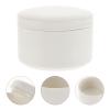 Zerodeko White Ceramic Jewelry Storage Box Round Ring Box with Lid for Small Earrings and Pendants Compact Jewelry Organizer for Bedroom and Home Decor view 2