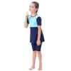 Muslim Swimsuits for Girls Kids: Bathing Suits Modest Swimwear Islamic Short Sleeve Burkini Swimsuits Dress Full Cover Hijab Swimming Cap Top Pants Rash Guard Tankini Set Blue Butterfly 2-3T view 3