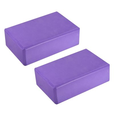 uxcell Yoga Block 9" x 6" x 3" Light Weight High-Density EVA Foam Brick for Beginners, Yogis, Pilates, Meditation, Purple 2Pcs