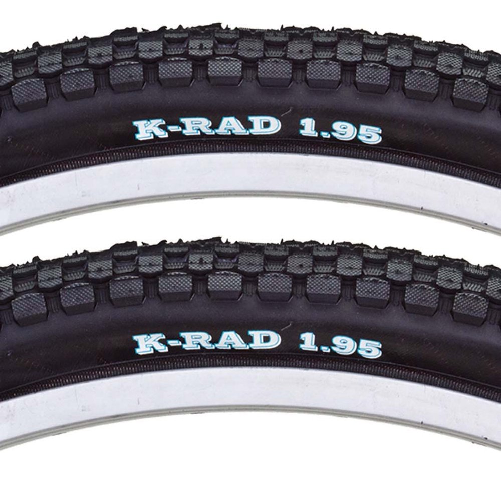 Bike Liq Sunlite K Rad MTB Street All Terrain Durable Black Bike Tire Pair 26 x 1.95 (59151)