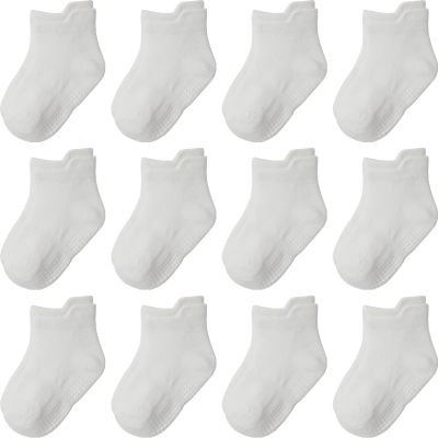 Aroveea Non Slip Grip Ankle Baby Socks 12 Pack for Toddler Boys and Girls Kids,Infant Cute Cotton Baby Socks