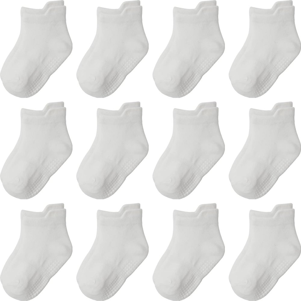 Aroveea Non Slip Grip Ankle Baby Socks 12 Pack for Toddler Boys and Girls Kids,Infant Cute Cotton Baby Socks