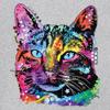 Dean Russo Thoughtful Cat Long Sleeve T-Shirt Colorful Pet Kitten Eyes Gray Small view 4