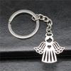 2pcs 27x27mm Antique Silver Color Love Heart Angel Keychain Angel Keyring view 3
