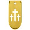 NDZ Performance Magazine Base Plate Finger Extension for Sig P365 & P365 SAS 9MM  Laser Engraved Aluminum, EDC Upgrade, USA Made, Gold  3 Crosses view 1