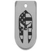 NDZ Performance Magazine Base Plate Finger Extension for Sig P365 & P365 SAS 9MM  Laser Engraved Aluminum, EDC Upgrade, USA Made, Silver  Spartan Helmet US Flag view 1