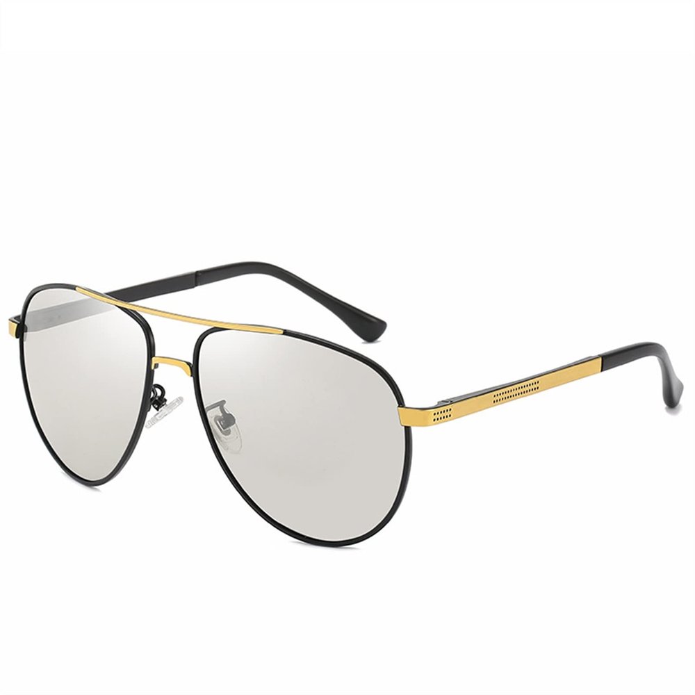 XINXIN Men's Polarized Driving Sunglasses Cycling Retro Multifunctional Sports Sunglasses (Color : D, Size : Medium)