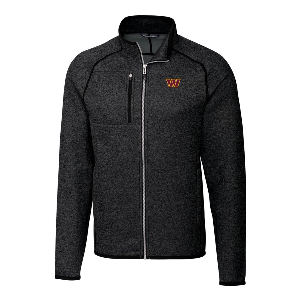 Cutter & Buck Men's Heathered Charcoal Washington Commanders Mainsail Full-Zip Jacket