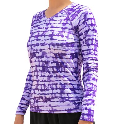 Kanu Surf womens Upf 50+ Long Sleeve Active Swim Tee & Workout Top Rash Guard Shirt, Harmony Purple, X-Small US
