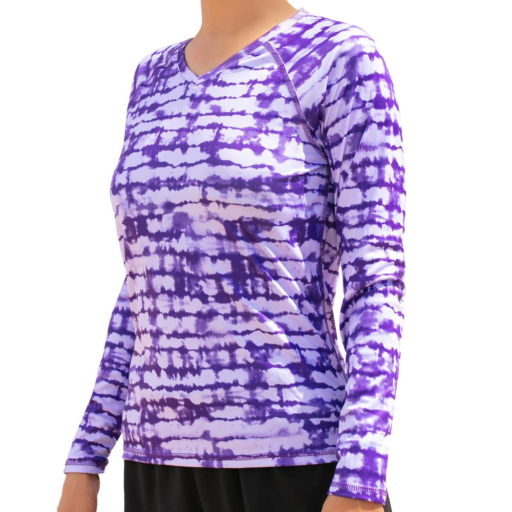 Kanu Surf womens Upf 50+ Long Sleeve Active Swim Tee & Workout Top Rash Guard Shirt, Harmony Purple, X-Small US
