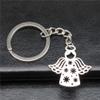 2Pcs Keychain 27x28mm Nowflake Angel Pendants DIY Men Car Key Chain Ring Keyring view 3