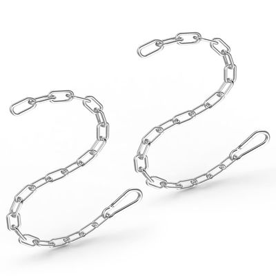 Fitness Chain 23in, Workout Chain, Cable Machine Extension Chain, 304 Stainless Steel LAT Pull Cable Extension Weight Lifting Machine Chain, Curl Bar Chain for Home Gym