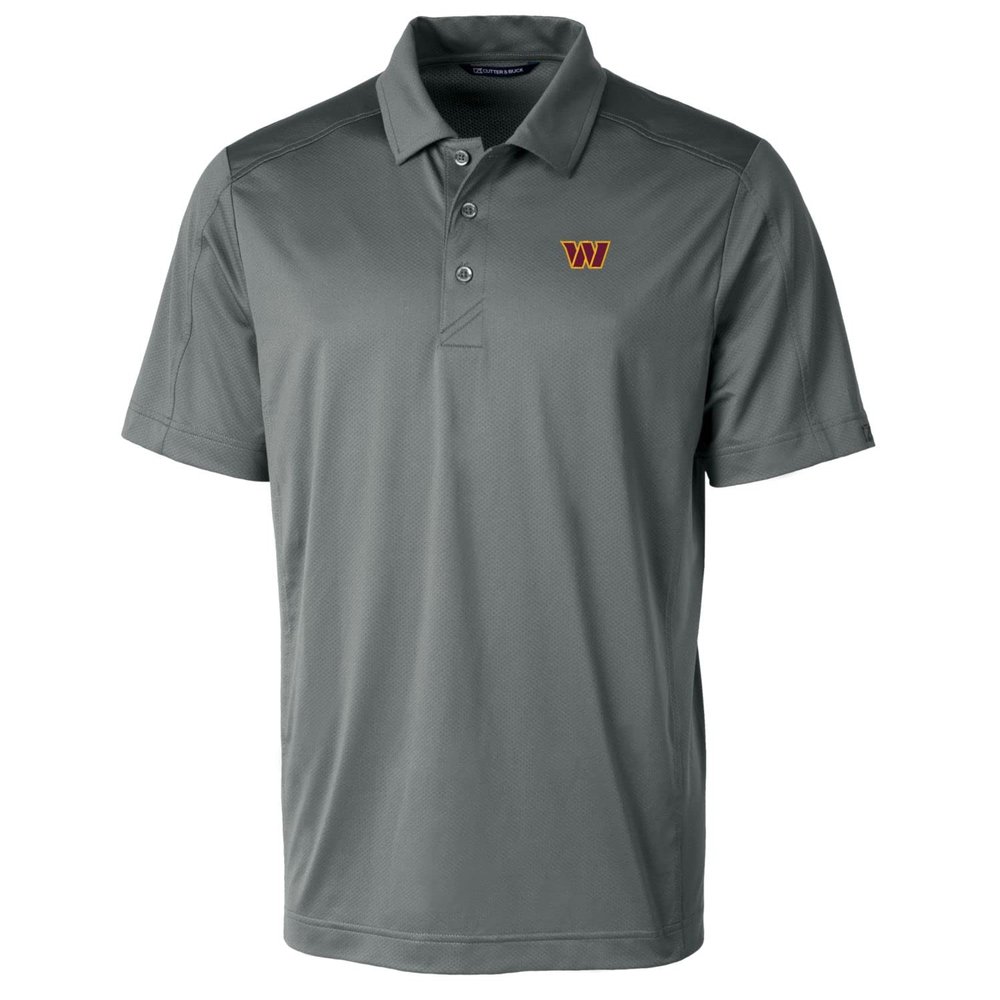 Cutter & Buck Men's Gray Washington Commanders Big & Tall Prospect Textured Stretch Polo