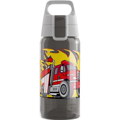 Sigg - Kids Water Bottle - Viva One Fire Truck - Suitable For Carbonated Beverages - Leakproof - Dishwasher Safe - BPA Free - Sports & Bike - Grey - 17 Oz