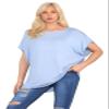 Janisramone Women s Off Shoulder Tops, Plain Batwing Short Sleeve Oversized T Shirts for Women, Baggy Bardot Top, Party Wear Sky Blue view 1