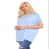 Janisramone Women s Off Shoulder Tops, Plain Batwing Short Sleeve Oversized T Shirts for Women, Baggy Bardot Top, Party Wear Sky Blue view 2