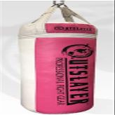 Outslayer Boxing Bag for Boxing and MMA - Made in USA (100 lbs Without D-Ring, Baby Pink/White)