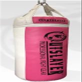 Outslayer Boxing Bag for Boxing and MMA - Made in USA (100 lbs Without D-Ring, Baby Pink/White)