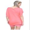 Janisramone Women s Off Shoulder Tops, Plain Batwing Short Sleeve Oversized T Shirts for Women, Baggy Bardot Top, Party Wear Coral view 3