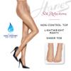 Hanes Silk Reflections Non Control Sheer Toe Silky Sheer Pantyhose, Barely There, Size EF (Pack of 6) view 3