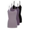 ACTIVE UNIFORMS Women's Soft and Breathable Cotton Stretch Camisole with Adjustable Strap Tank Top Multi-Pack of 3 (Black,Charcoal,Grey, X-Large) view 1
