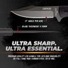 OERLA OLK-D45 Tactical Survival Knife with Kydex Sheath, D2 High Carbon Steel Fixed Blade Outdoor Knife, G10 Handle, EDC Tactical Belt Clip view 4