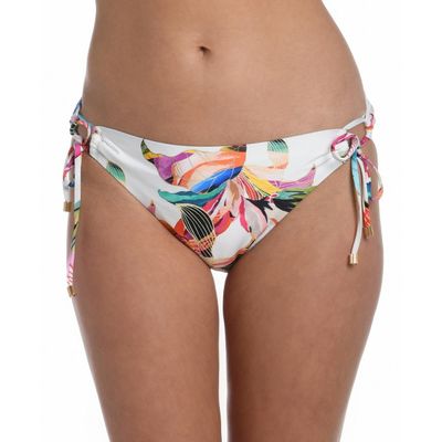 La Blanca Womens Side Tie Hipster Swimsuit Bikini Bottoms, Multi Paradise City, 16 US