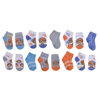 Blippi boys Count With Me Quarter Socks, Grey, 2-4T US