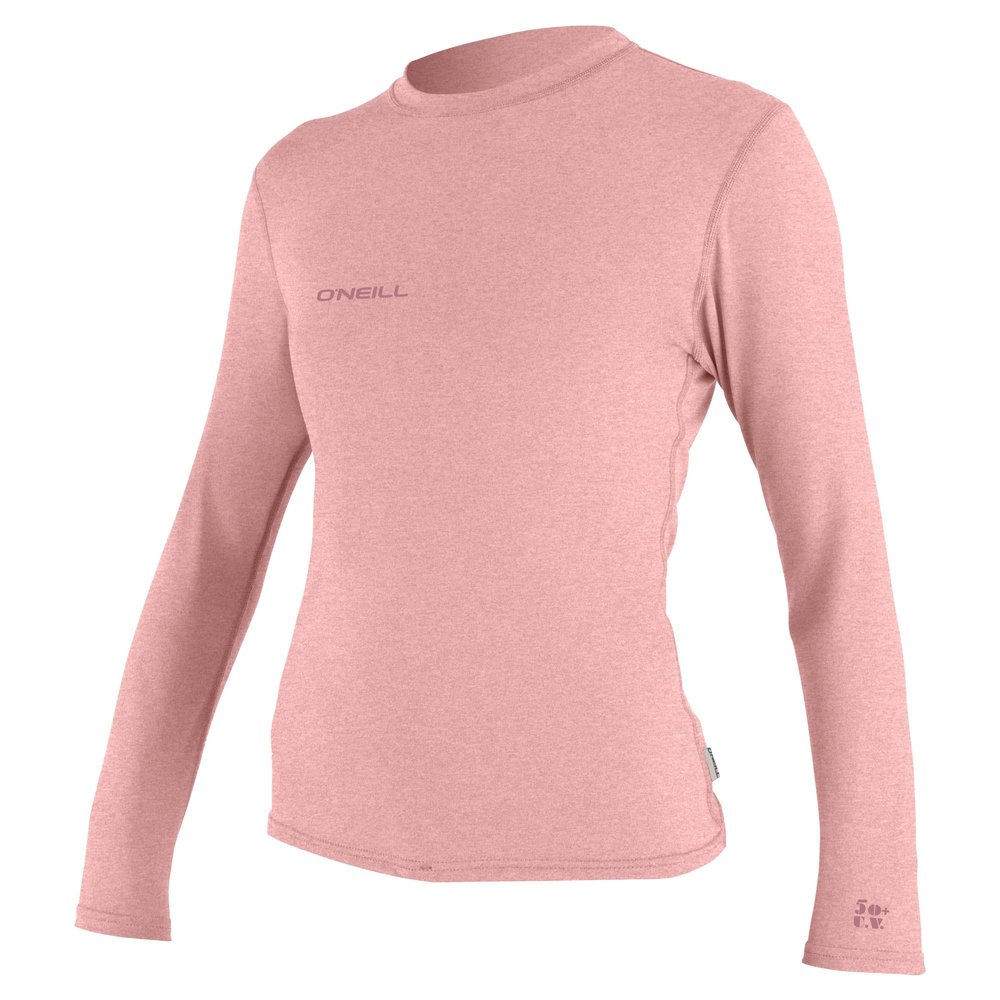 O'Neill Womens Hybrid Long Sleeve Sun Shirt, UPF 50+ Sun Protection, Rash Prevention for Surfing and All Water Activities, Peony, X-Large
