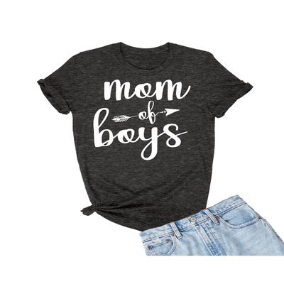 5X-Large Heather Black Mens Mom of Boys Mothers Day Birthday Gift Idea T-Shirt