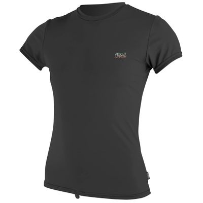 O'Neill Wetsuits Women's Standard Graphic Short Sleeve Sun Shirt, Black, Large