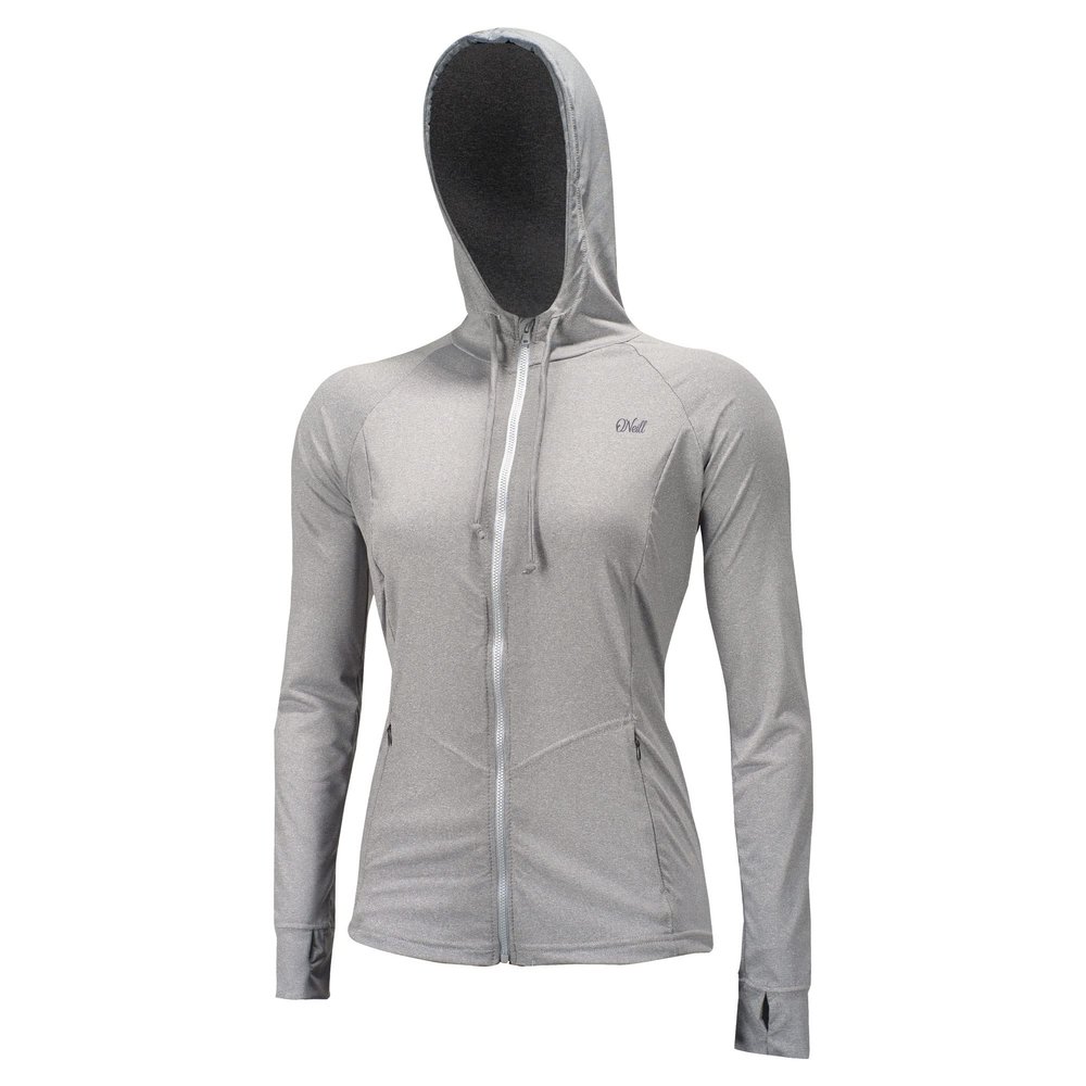 O'Neill Wetsuits Women's Standard Blueprint Long Sleeve Full Zip Sun Hoodie, Overcast, Large