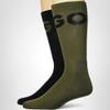 HUGO 2-Pack Bold Iconic Logo Ribbed Quarter Length Socks view 2
