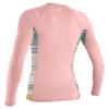 O'Neill Wetsuits Girls' Standard Premium Skins Long Sleeve Rash Guard, Peony/Baja Stripe/Peony, 4 view 2