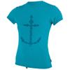 O'Neill Wetsuits Girls' Standard Hybrid Short Sleeve Sun Shirt, Turquoise, 10 view 1