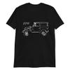 1970 FJ-40 Land Cruiser FJ40 Owner Outline Art Short-Sleeve Unisex T-Shirt Black